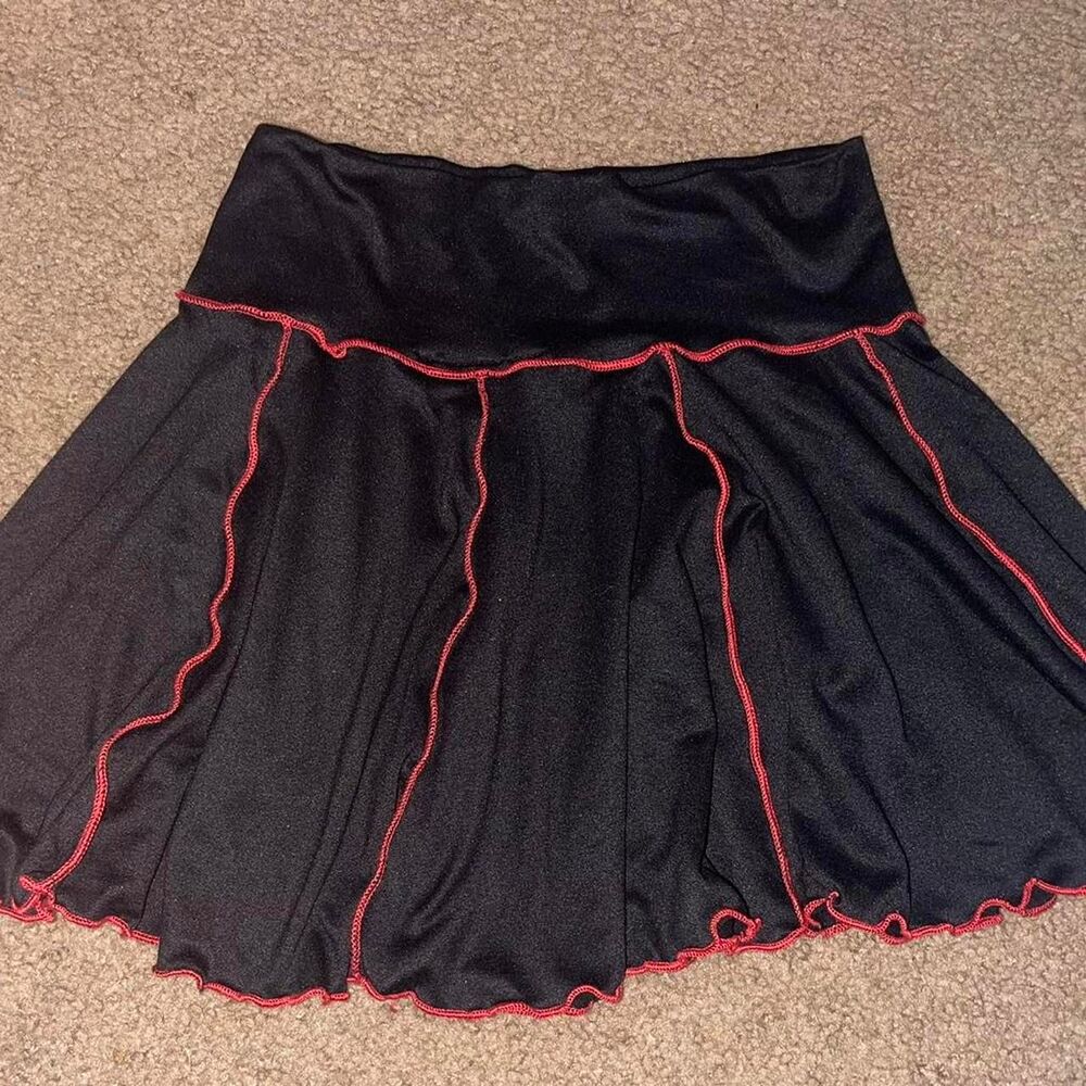 Women's Black and Red Skirt - Stretchy size XS